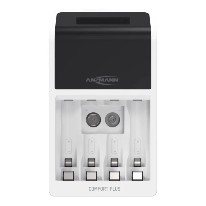 Ansmann Battery Charger for NiMH and NiCd AAA, AA, 9 V Batteries 1.2V, 8.4V, 9V Output, 650mA, EU Plug 1001-0094-520