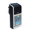 Ansmann Battery Charger for NiMH AA, AAA, 9 V Batteries, 4 Cells, 650mA Charge Current, UK Plug 1001-0094-44-02520