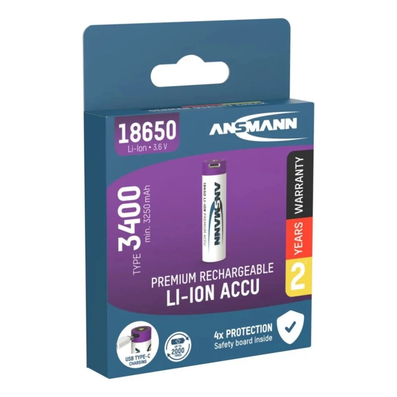 Ansmann 3.6 V Lithium-ion Rechargeable Battery Pack 3.4 Ah 1307-0003-520