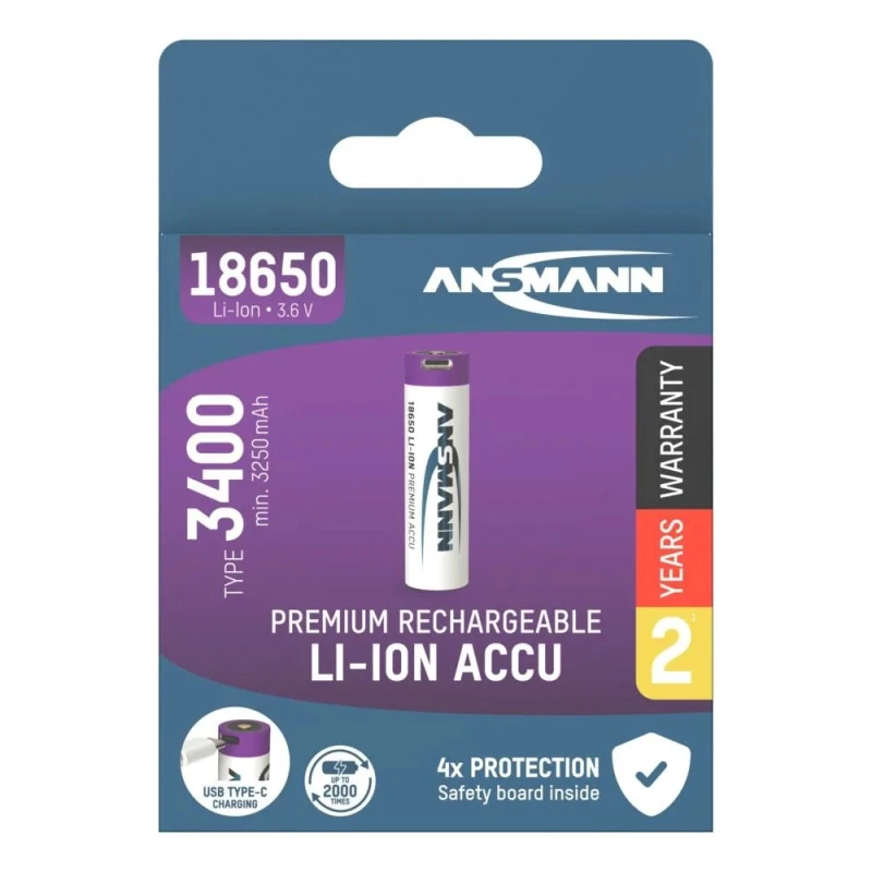 Ansmann 3.6 V Lithium-ion Rechargeable Battery Pack 3.4 Ah 1307-0003-520