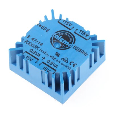 Nuvotem Talema 230 V ac 2 x 15 V ac Toroidal Transformer 2 Output 1.6 VA 70003K
