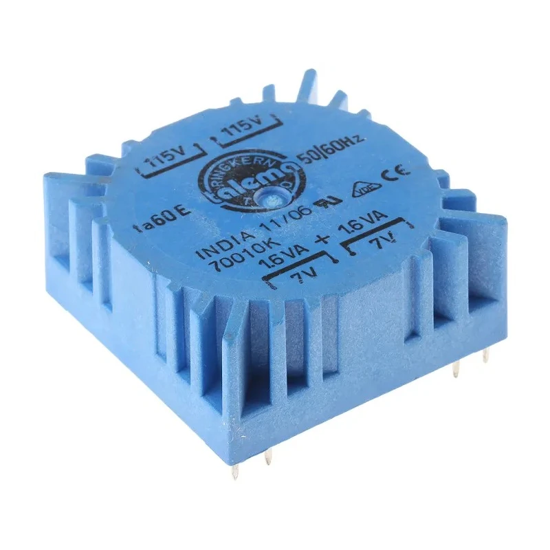 Nuvotem Talema Toroidal Transformer 230 V ac 2 x 7 V ac 3.2 VA Dual Primary Winding PCB Mount 70010K