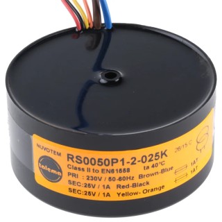 Nuvotem Talema 230 V ac Toroidal Transformer 2 x 25 V ac 2 Output 50 VA 0050P1-2-025K