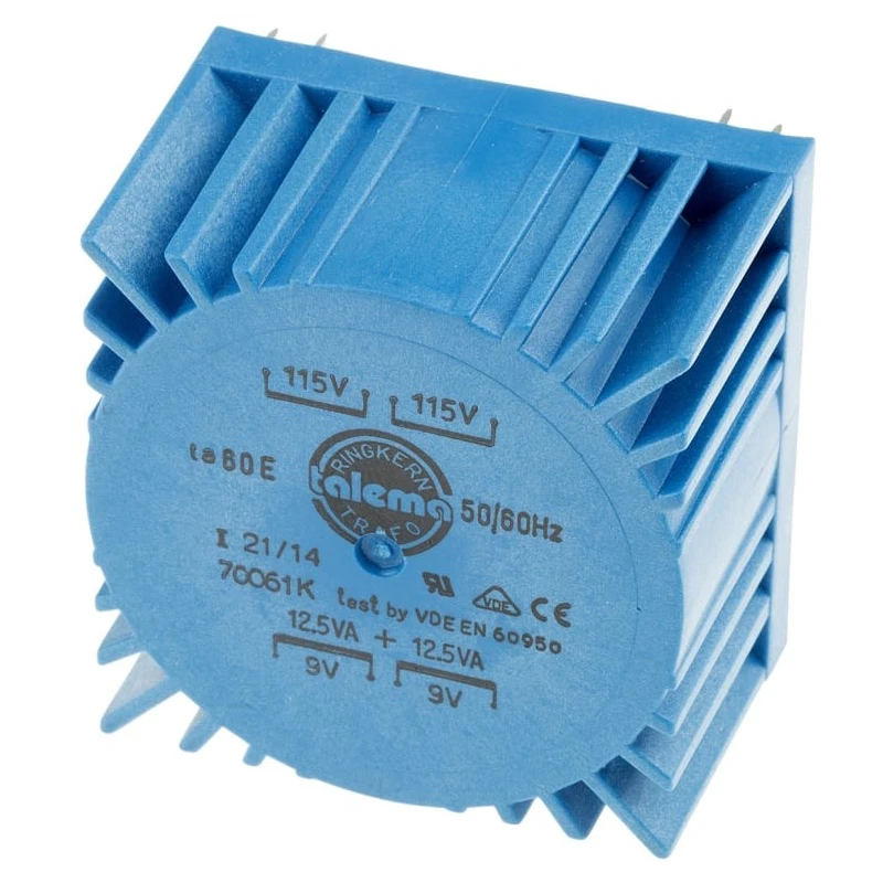 Nuvotem Talema 230 V AC Dual Primary Winding 2 x 9 V AC 25 VA Toroidal Transformer 70061K