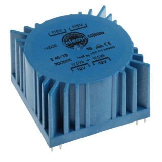 Nuvotem Talema Toroidal Transformer 230 V ac Primary 2 x 12 V ac Secondary 25 VA Power 70062K