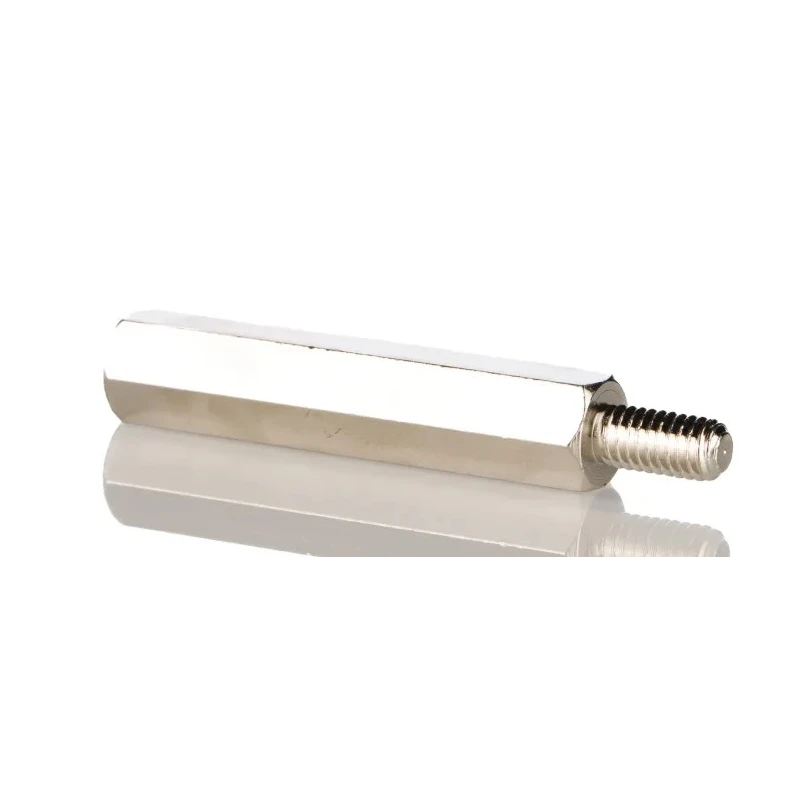RS PRO M3 Brass Hexagonal Standoff, 25 mm Body Length, 10 mm Stud Length, Nickel Plated 606-709