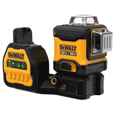 DeWALT 12/18V Battery Powered 3x 360° Green Laser Level Self-Levelling Indoor Precision Tool DCE089NG18-XJ