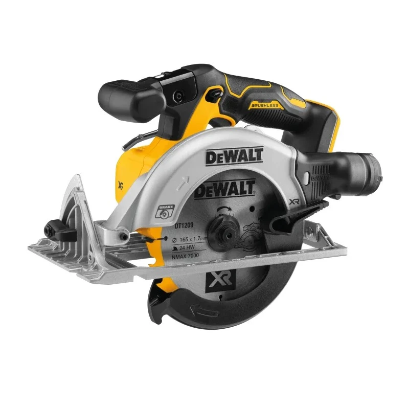 DeWALT Brushless Cordless Circular Saw 165 mm Blade Diameter 2.4 kW Power 4950 RPM Speed 18V Battery DCS565N-XJ