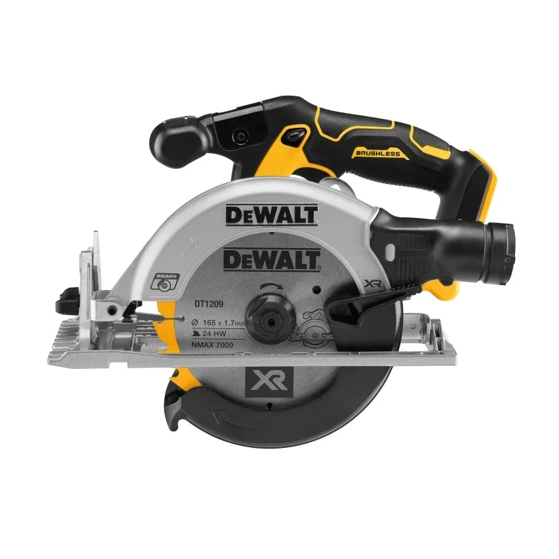 DeWALT Brushless Cordless Circular Saw 165 mm Blade Diameter 2.4 kW Power 4950 RPM Speed 18V Battery DCS565N-XJ