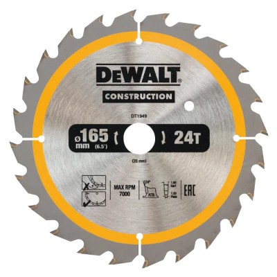 DeWALT Circular Saw Blade 24 Teeth Per Inch for Timber with Embedded Nails, Rough Timber, Softwood, Composite DT1949-QZ