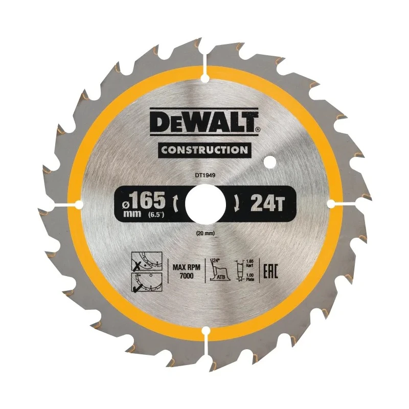 DeWALT Circular Saw Blade 24 Teeth Per Inch for Timber with Embedded Nails, Rough Timber, Softwood, Composite DT1949-QZ