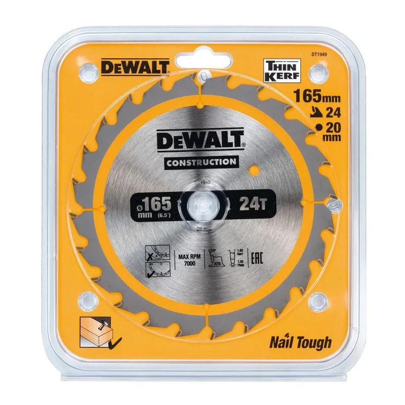 DeWALT Circular Saw Blade 24 Teeth Per Inch for Timber with Embedded Nails, Rough Timber, Softwood, Composite DT1949-QZ