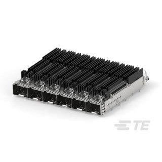 TE Connectivity SFP Cage Assembly Press Fit 2 Port 40-Position Stainless Steel Housing Copper Alloy Contacts 2364706-1