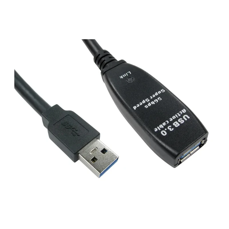 NewLink IC Socket USB Cable Female USB Type A to Female USB Type A, USB 3.0, Black, 5 m USB3-EXT-5MTR