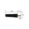 RF Solutions Stubby Omni-Directional Telemetry Antenna with M4 Screw Connector, ISM Band, 43mm Length, 2dBi Gain PHC-M4-868