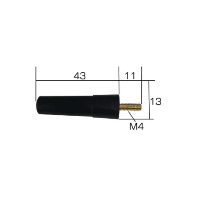 RF Solutions Stubby Omni-Directional Telemetry Antenna with M4 Screw Connector, ISM Band, 43mm Length, 2dBi Gain PHC-M4-868