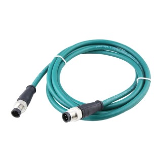 Brad from Molex Sensor Connectivity Cable, Male 4 Way to Male 4 Way, 2 m, IP67, Teal Jacket 1201088421