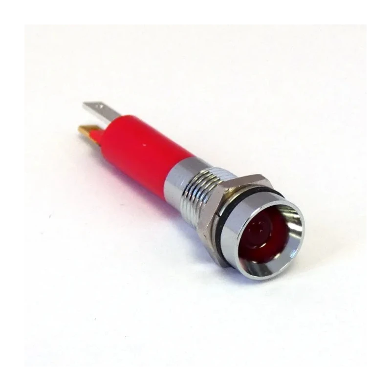 CML Innovative Technologies LED Recessed Panel Indicator Red, M8 Size, Tab Termination, IP67, 12V 19050253