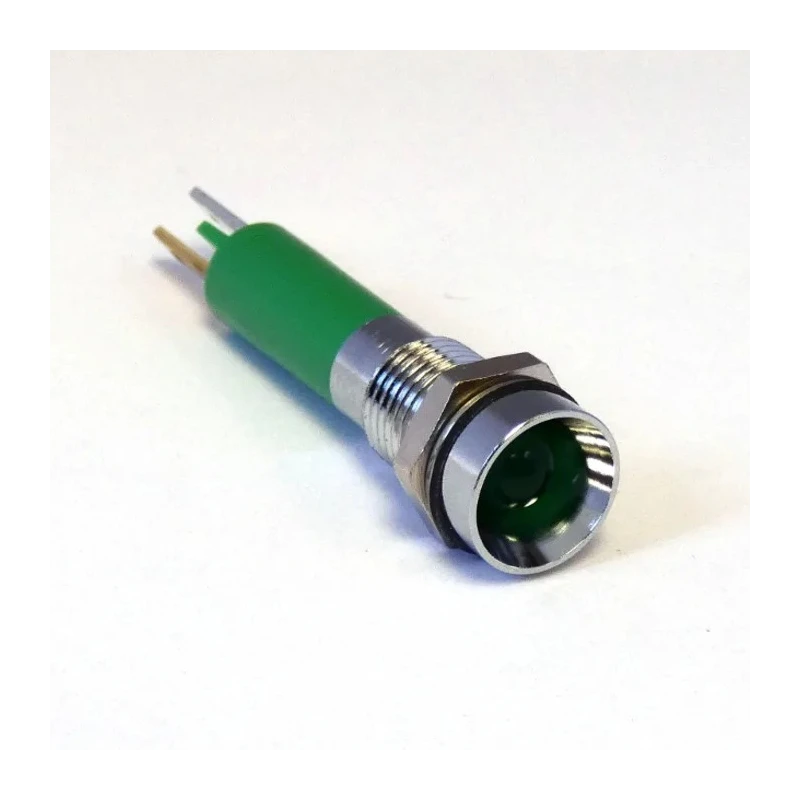 CML Innovative Technologies Green LED Panel Mount Indicator 8 mm, Tab Termination, IP67, 24V dc 19050351