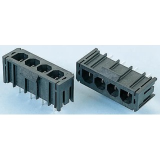 Molex Sabre Series Straight Through Hole PCB Header, 4 Contacts, 7.49 mm Pitch, 1 Row, Shrouded, 600V, 18A 43160-2104