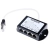 Decelect SPE Series 4 Port RJ45 FTP Network Splitter with Straight Wiring 26mm x 55mm x 62mm RJ45