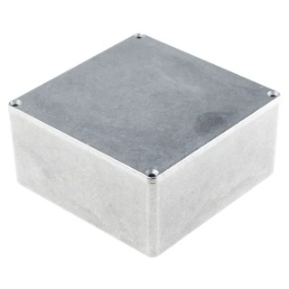 Hammond Die Cast Aluminium Enclosure with Natural Lid IP65, 59 mm x 120 mm x 120 mm 1590WU