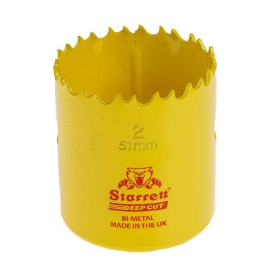 Starrett 51 mm Diameter High Speed Steel Bi-Metal Drill Bit for Mild Steel Sheet and Stainless Steel DCH0200-G