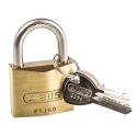 ABUS Keyed Brass Weatherproof Padlock, 6.5 mm Shackle Diameter, 40 mm Brass Body XR0065IB40KA8