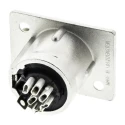 Neutrik Panel XLR Connector, Straight Orientation, 50V, 5A Current, Female, 7 Contacts, Silver over Nickel Plating NC7FP-1