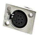 Neutrik Panel XLR Connector, Straight Orientation, 50V, 5A Current, Female, 7 Contacts, Silver over Nickel Plating NC7FP-1