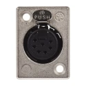 Neutrik Panel XLR Connector, Straight Orientation, 50V, 5A Current, Female, 7 Contacts, Silver over Nickel Plating NC7FP-1