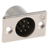 Neutrik Panel XLR Connector, Straight, 50V, 7.5A Current, Male, 6 Contacts, Silver over Nickel Plating NC6MP
