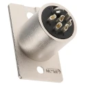 Neutrik Panel XLR Connector, Straight, 50V, 7.5A Current, Male, 6 Contacts, Silver over Nickel Plating NC6MP
