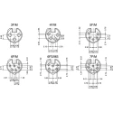 Neutrik Panel XLR Connector, Straight, 50V, 7.5A Current, Male, 6 Contacts, Silver over Nickel Plating NC6MP