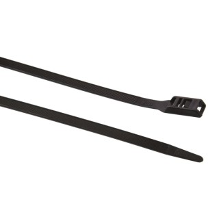 HellermannTyton Cable Tie, 535 mm Length x 9 mm Width, Black Polyamide 66, UV-Resistant, Halogen 112-53060 PE530-PA66HSW-BK