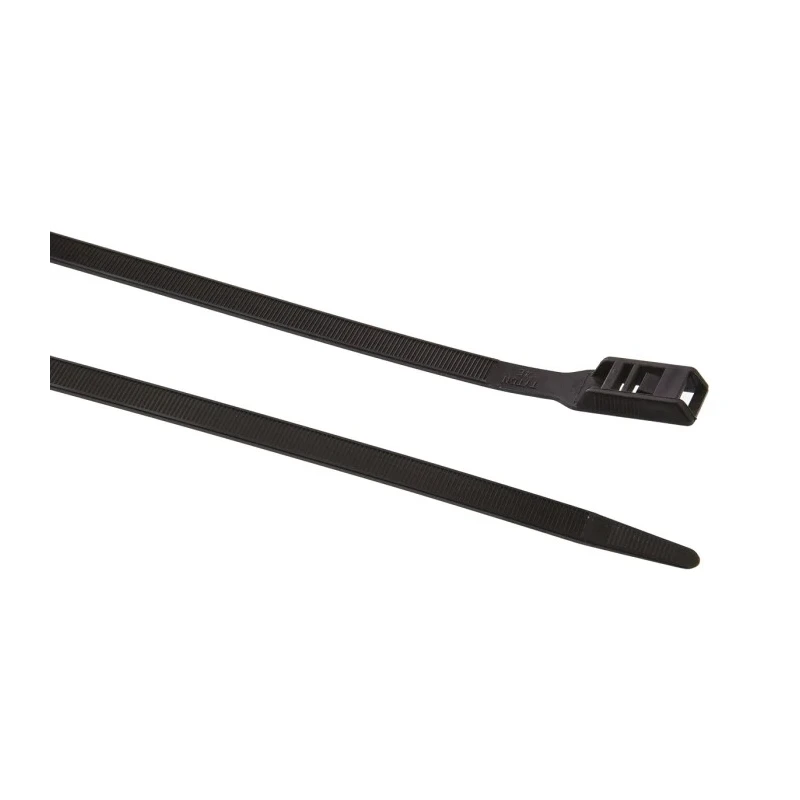 HellermannTyton Cable Tie, 535 mm Length x 9 mm Width, Black Polyamide 66, UV-Resistant, Halogen 112-53060 PE530-PA66HSW-BK