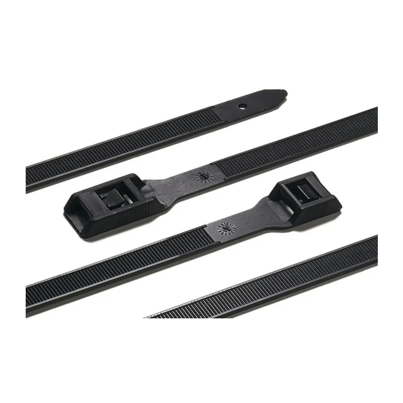 HellermannTyton Cable Tie, 535 mm Length x 9 mm Width, Black Polyamide 66, UV-Resistant, Halogen 112-53060 PE530-PA66HSW-BK
