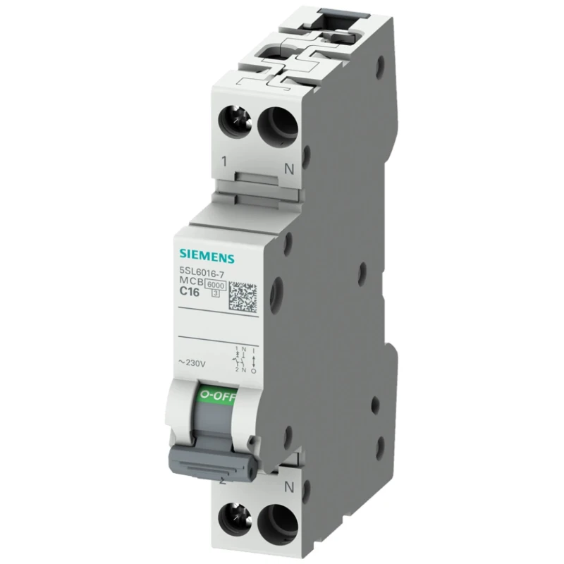 Siemens Miniature Circuit Breaker 1-Pole, 25A, Type B, 230V AC, 60V DC, 6kA Breaking Capacity 5SL6025-6