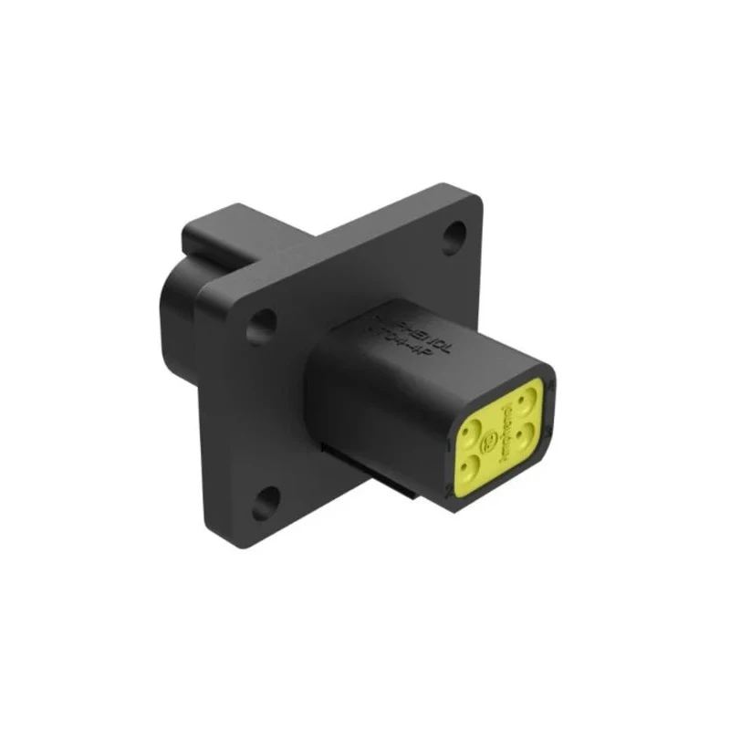 Amphenol Industrial AT Connecting Cable Male Black Panel Mount 4 Way Crimp Termination 13A AT04-4P-CL06
