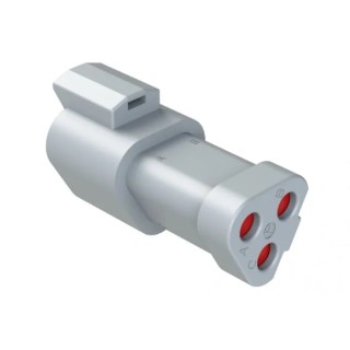 Amphenol Industrial AT Connecting Cable Male Grey Cable 3 Way Crimp Termination AT04-3P-RJ120