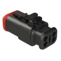 Amphenol Industrial AT Connecting Cable Female Black Cable 4 Way Crimp Termination AT06-4S-SR02BLK