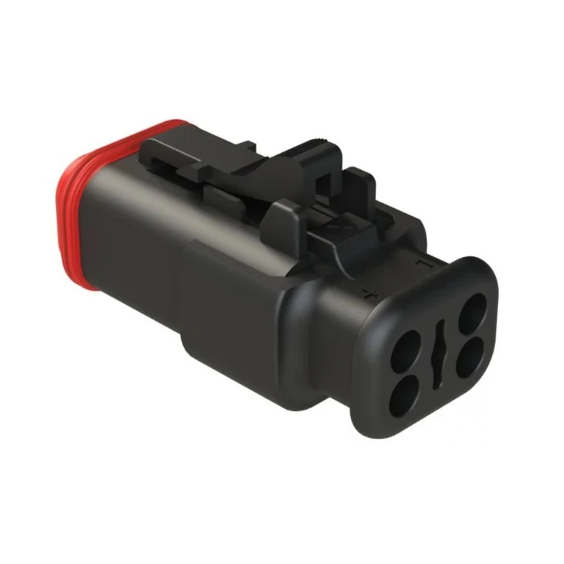 Amphenol Industrial AT Connecting Cable Female Black Cable 4 Way Crimp Termination AT06-4S-SR02BLK