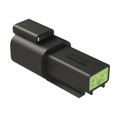 Amphenol Industrial AT Connecting Cable Male 2 Way Crimp Termination Black 13A Current AT04-2P-RD01BLK