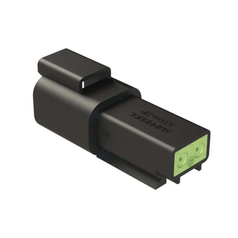 Amphenol Industrial AT Connecting Cable Male 2 Way Crimp Termination Black 13A Current AT04-2P-RD01BLK