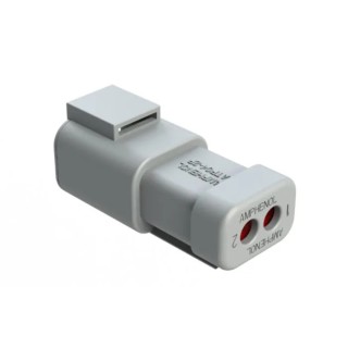 Amphenol Industrial Connecting Cable Male Grey 2 Contacts Crimp Termination 25A IP67 ATP04-2P-EC01