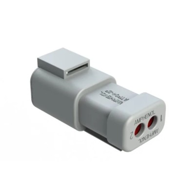 Amphenol Industrial Connecting Cable Male Grey 2 Contacts Crimp Termination 25A IP67 ATP04-2P-EC01