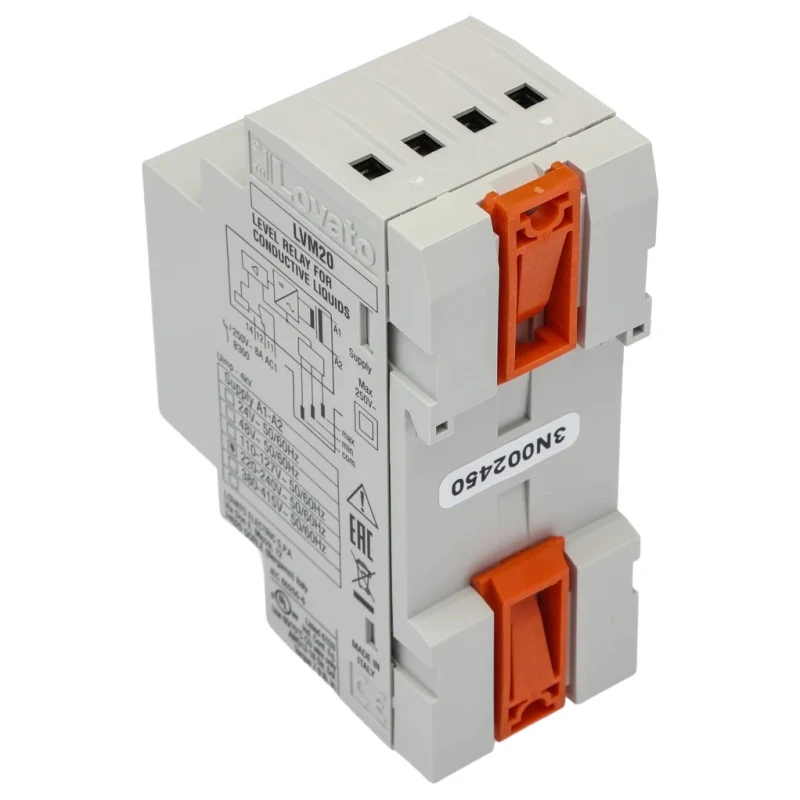 Lovato Electric Monitoring Relay SPDT-CO Contact, DIN Rail Mount, 220-240V AC, 8A, IP20/IP40 LVM20A240