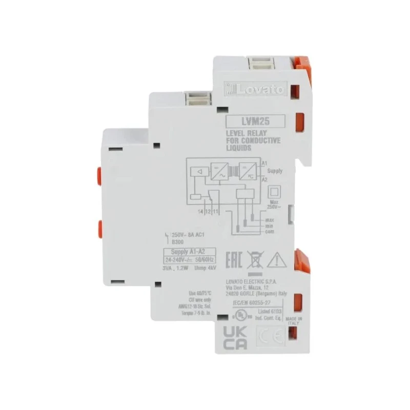 Lovato Electric Monitoring Relay SPDT-CO DIN Rail 24V AC 240V AC LVM25240