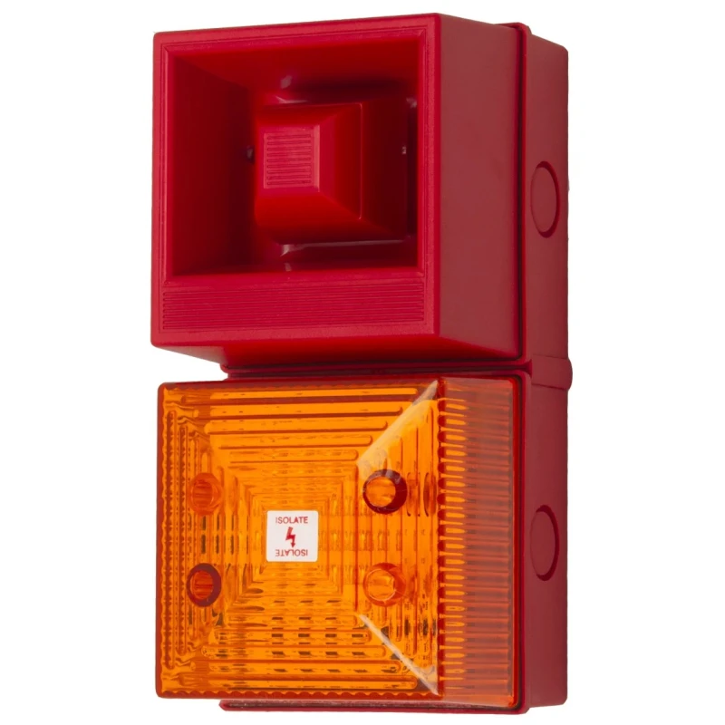Clifford & Snell YL40 Series Amber Beacon-Sounder Combination, IP65 Rated, 24V DC, 108 dB Sound, 32 Tones YL40