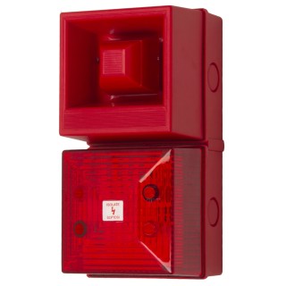 Clifford & Snell YL40 Series Red Beacon-Sounder Combination, IP65, 24V DC, 108 dB @ 1m, 32-Tone Electronic Sounder 245181